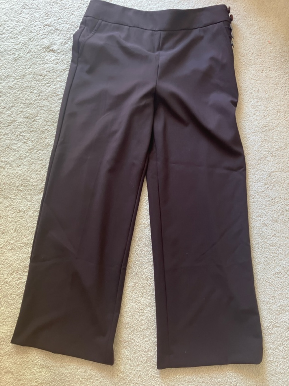 Talbots Dark Brown Greenwich Wide-Leg Dress Pants